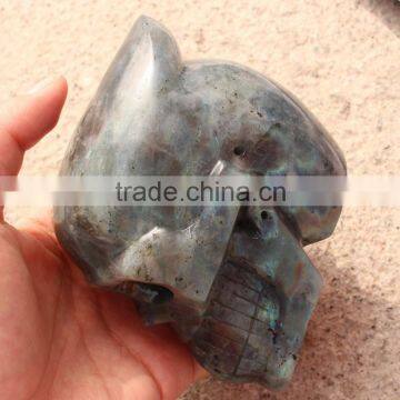Natural Stone Carved Labradorite Skull for Decor photo-4