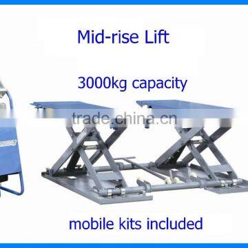 Mid rise lift low profile 3000kg wheel kits CE approved