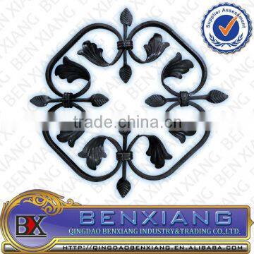 decorated wrought iron fence rosettes, flower panels design