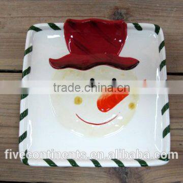 Christmas Snowman Cute Squre Plate