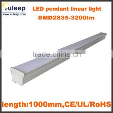 EULEEP 3 years warranty modern office aluminum led pendant linear light,1000mm,40w,3200lm