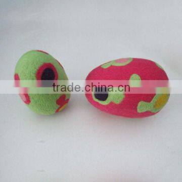 Wool felt for craft egg with colourful spots