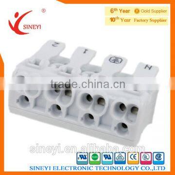 Sineyi-136 Yuyao white PA66 AC DC interface type 2 Side 4 poles pluggable terminal blocks