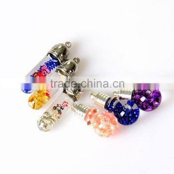 Glass wishing bottles with mini lucky beads different shapes glass vial pendant with beautiful decoration