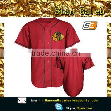 High quality blank red baseball jersey wholesale