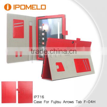 Fold stand pu leather tablt cover for Fujitsu arrows F-04H