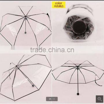 transparent folding umbrella for lady or girl