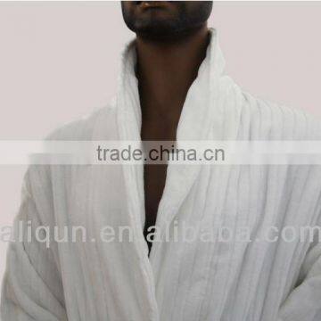 100% Cotton Five-star Hotels Cut Pile Stripe Bathrobe