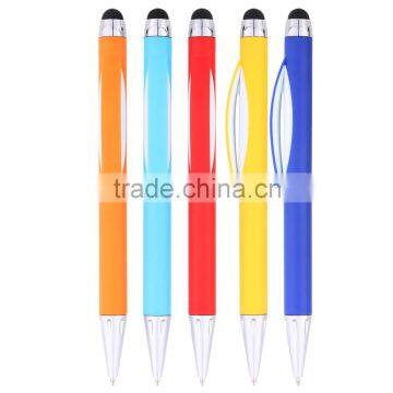 Washable twist action plastic stationery touch screen stylus promotional ball pen