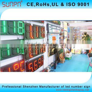 Thai Outdoor 7 Segment Led Digital Display Clock Sign 15"