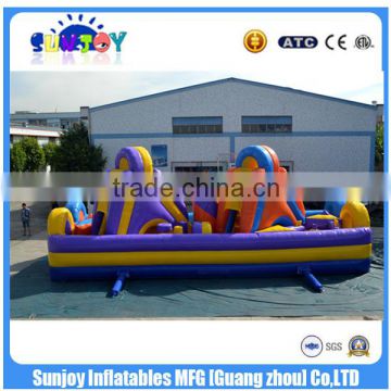 2016 Kids Outdoor Inflatable playground / Interesting Amusement Park with 2 Slides