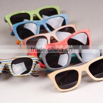 Best price bamboo glasses high quality wooden custom recycled skateboard wood sunglasses