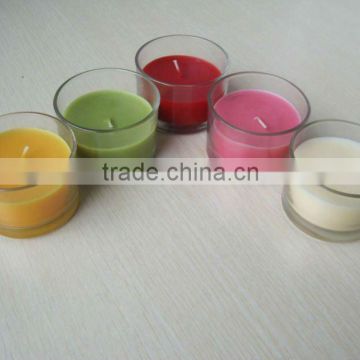 decorative candle in clear glass