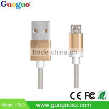 Guoguo Newest Design Braided Round Cable, Slim Micro USB Cable for Smartphone