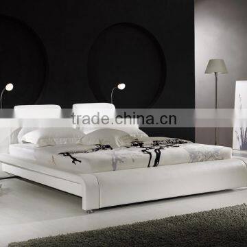 white leather bed