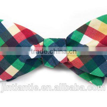 2016 latest design cheap plaid men silk jacquard bow ties