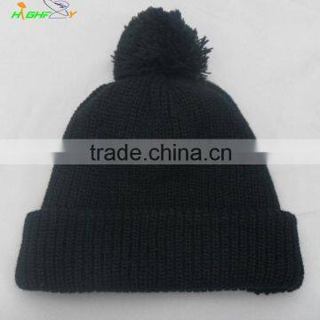 Wholesale Blank Black Custom Slouchy Jacquard Knitted Beanie Boos