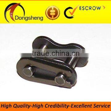 Yellow roller chain connecting link with open spring clip