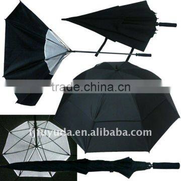 big black double layers strong windproof golf umbrella