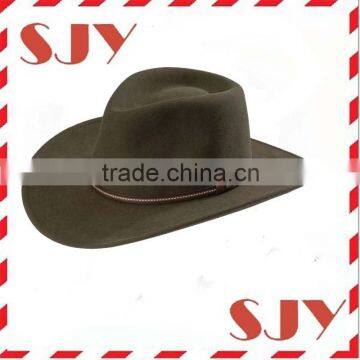 Men's Chain Band Bend-A-Brim Wool Felt Crushable Cowboy Hat