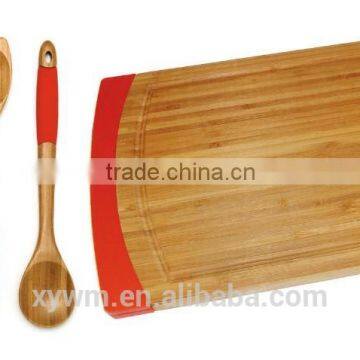 Bamboo Cutting Board and 5 Piece Kitchen Tools With Silicone Handles photo-4