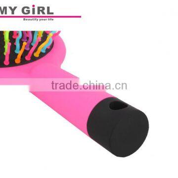 My Girl Portable Mirror Rainbow Hairbrush Top Sale Personalized Nylon Comb photo-3