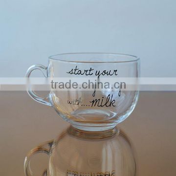 Wholesale handle drinking glass mug milk cup large capacity