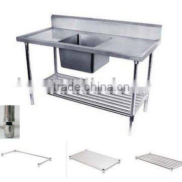 Stainless Steel Single Sink Bench (center)