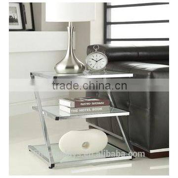 3-tier Chrome Finish Glass Chair Side End Table(table-B-0195)