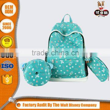 OEM service factory price swedish backpack wholesale thermal transfer printing set school shoulder bag,pencil case