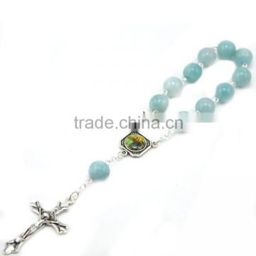 natural stone rosary necklace,rosary catholic necklace for cars