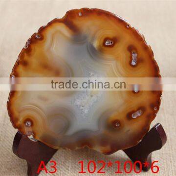Natural Agate Slices Semi Precious Agate Yellow Quartz