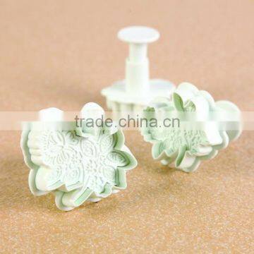 3pcs fondant tools cake decorating olive branch plunger cutter