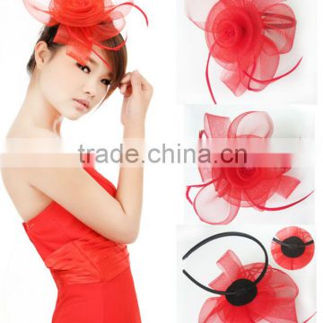 MYLOVE red sinamay fascinators black headband for women MLSM004