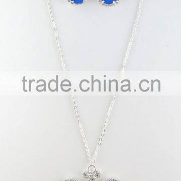 Elegant fashion blue acrylic butterfly necklace set