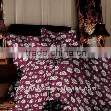 2014 fashion 100% polyester brushed bedding fabric for home textile flower pattern