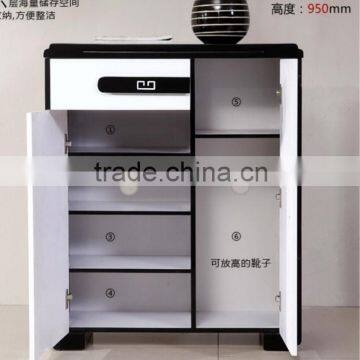 wooden shoe cabinet design with mirror