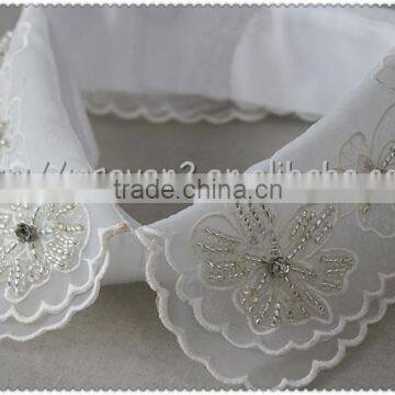2016 Fashion Organza Flowers Lace Beaded Collar, Embroidery Beades Neckline for Garment photo-3