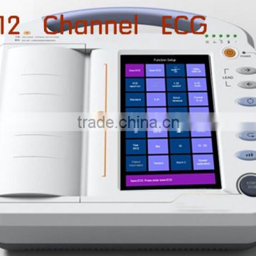 EKG-1212A Portable 12 Channel 10 inch TFT LCD Touch Screen Digital Electrocardiograph ECG Machine