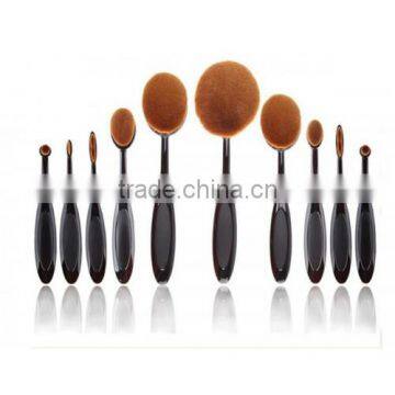 10pcs Black Cheapest Oval Foundation Cosmetic Brush