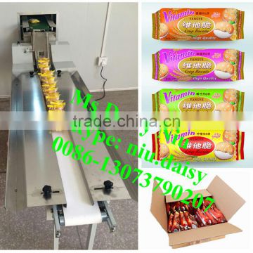 commercial bagged food stacking machine/packaged snack sequencing machine/packed dried noodle arranging machine in a row