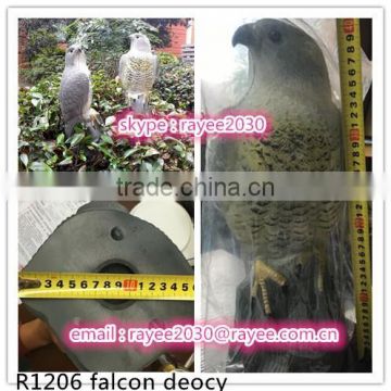 R1206 falcon decoy for hunting, Realistic Falcon Decoy Garden Bird Crow Scarer Scarecrow Weed Pest Control