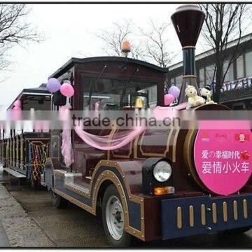 92KW Diesel Power Amusement Park Trackless Train