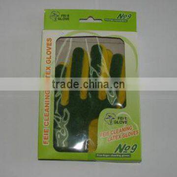 Kitchen Waterproof Cleaning Hand Latex Glove With Sponge photo-4