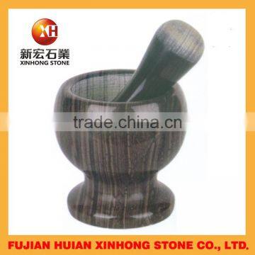 natural stone mortar and pestle with garlic crusher for home