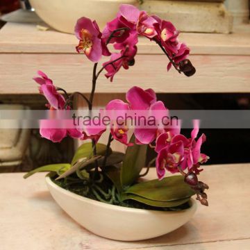 Home table wedding decor silk flowers artificial butterfly orchid bonsai