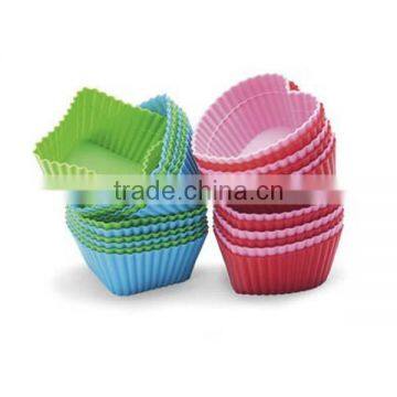 Hot selling high quality food standard mini square shape silicone cup cake mould