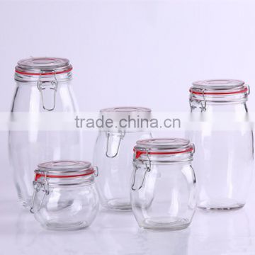 4pcs sealed clear glass canister