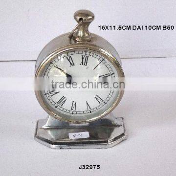 Round table clock hand watch style in mirror polish Finish and alos available in nickel plating