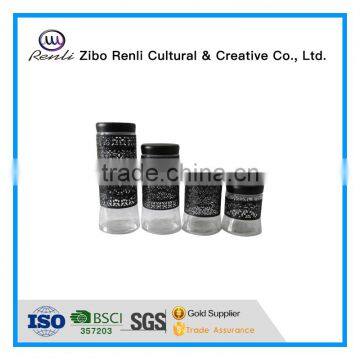 4 Pieces Large Glass Sweet Storage Jars in Different Color Metal Coat photo-5